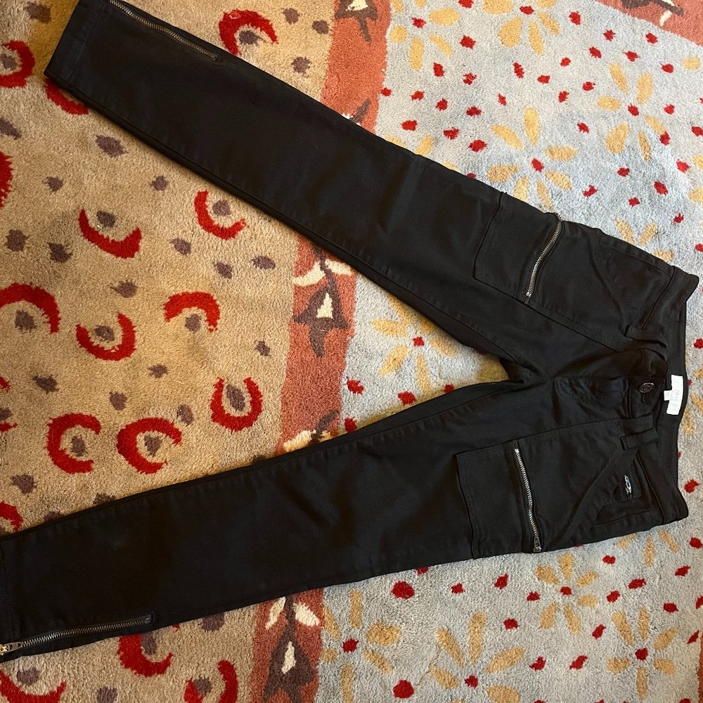 Joie black zipper pants.  LIKE NEW